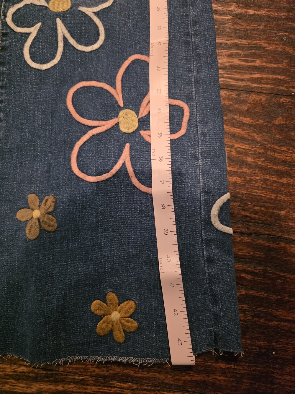 NWT BAR by Alexa Rae x Oli Hali Floral Embroidered Wide Leg Jeans Medium Boho - Picture 7 of 9